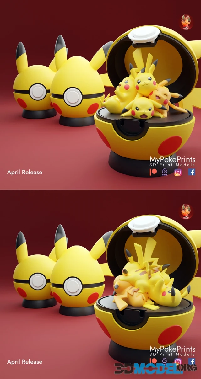 MyPokePrints - Pokeball (Pikachu) – Printable