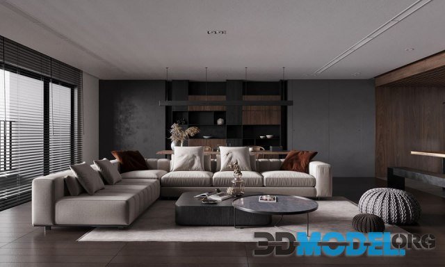 3D Interior Kitchen-Livingroom 57 Scene By Tran An
