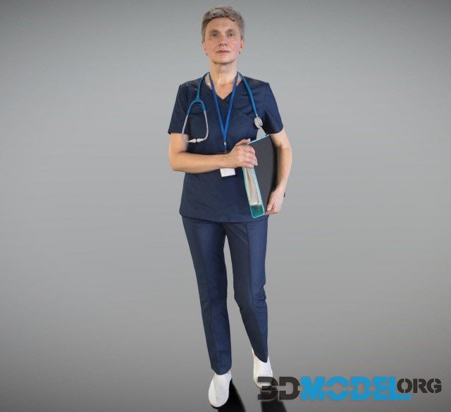 Adult surgical female doctor with a folder