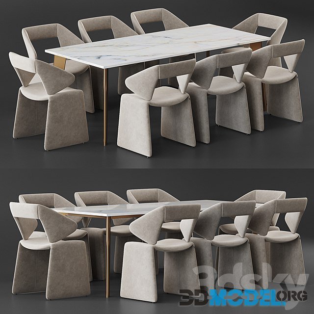 Artifort Suit Chair Harper Brass Table (furniture set)
