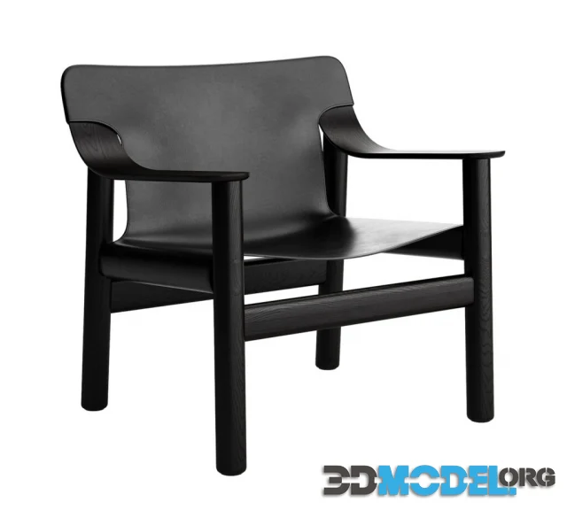 Bernard Lounge Chairs: Black + Natur by Hay
