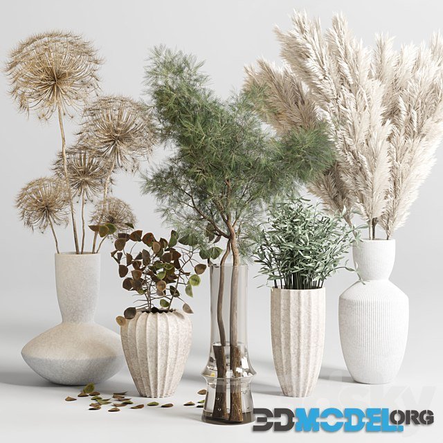 Bouquet 13 Concrete Vase (Pampas and dry hogweed dry leaves)