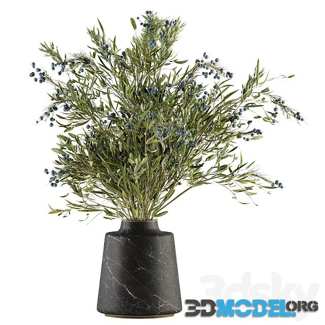 Bouquet Green Branch in Vase 54 (decorative plant)