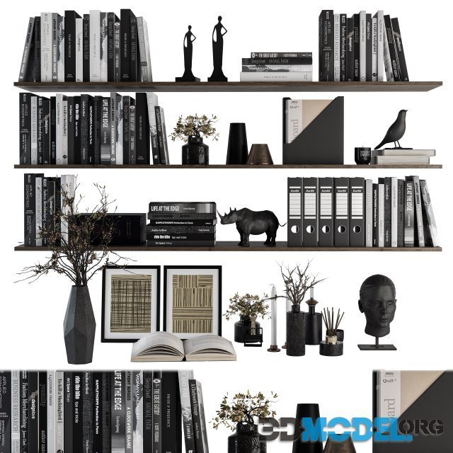 Decorative Set on Shelves (black color)