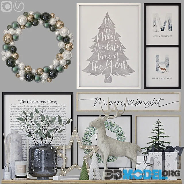 Decorative Set 4 (New Year posters, holiday decor)