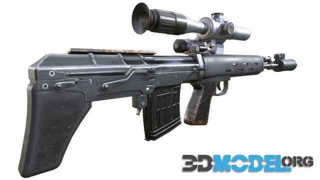 Dragunov SVU russian sniper rifle 4K PBR
