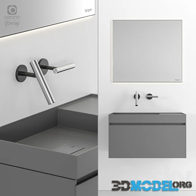 Falper Quattro Zero cabinet and washbasin