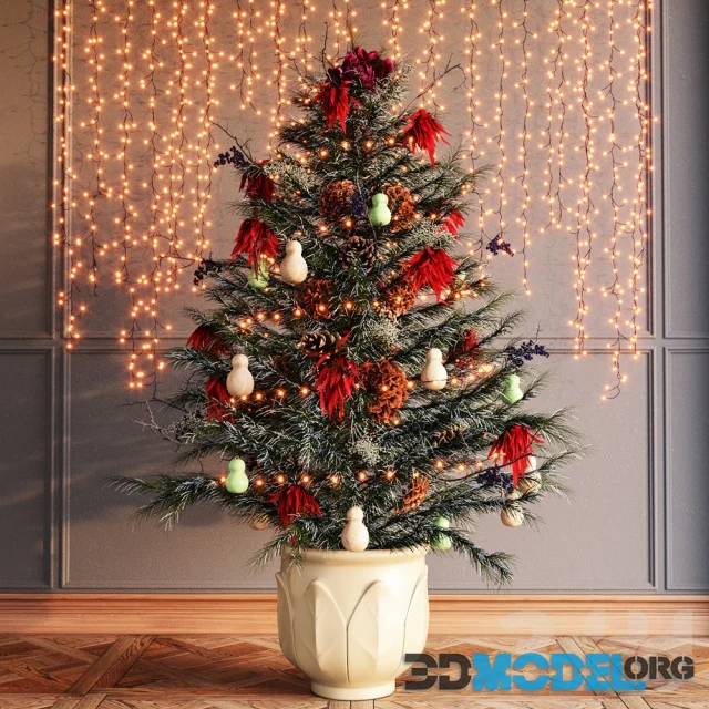 Festive Christmas Tree with garland