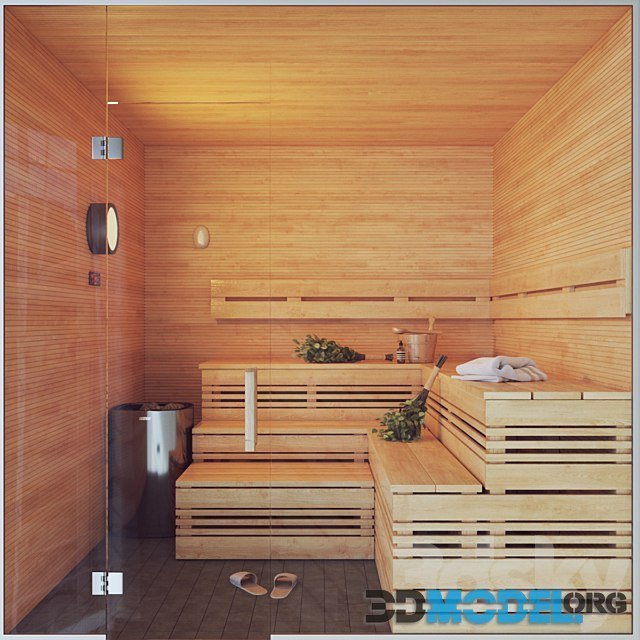 3D Model – Finnish Sauna 3 Harvia