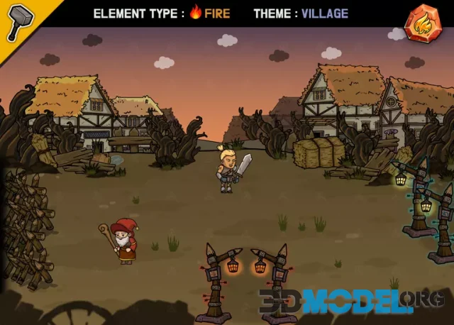 [Fire] Fantasy 2D Background : Village