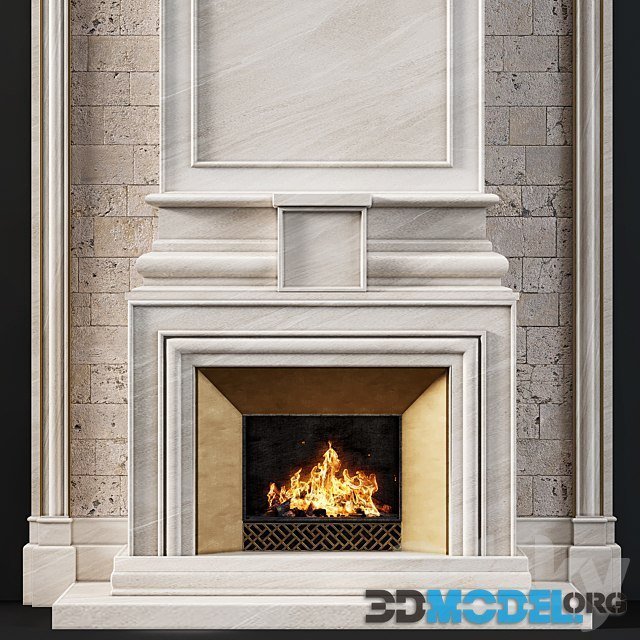 Fireplace Modern 77 (stone finishes)
