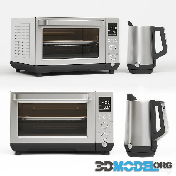 General Electric Kitchen Appliances Set01 (kettle, microwave)