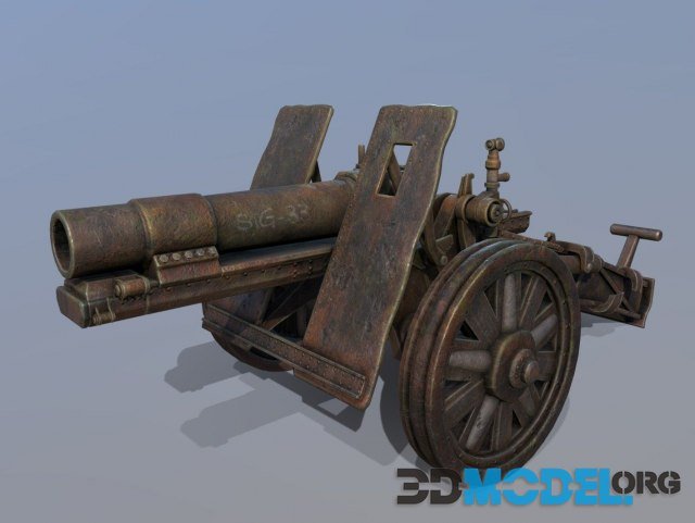 3D Model – German Artillery 15cm SIG 33 PBR