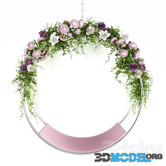Hanging Swing Chair with flowers