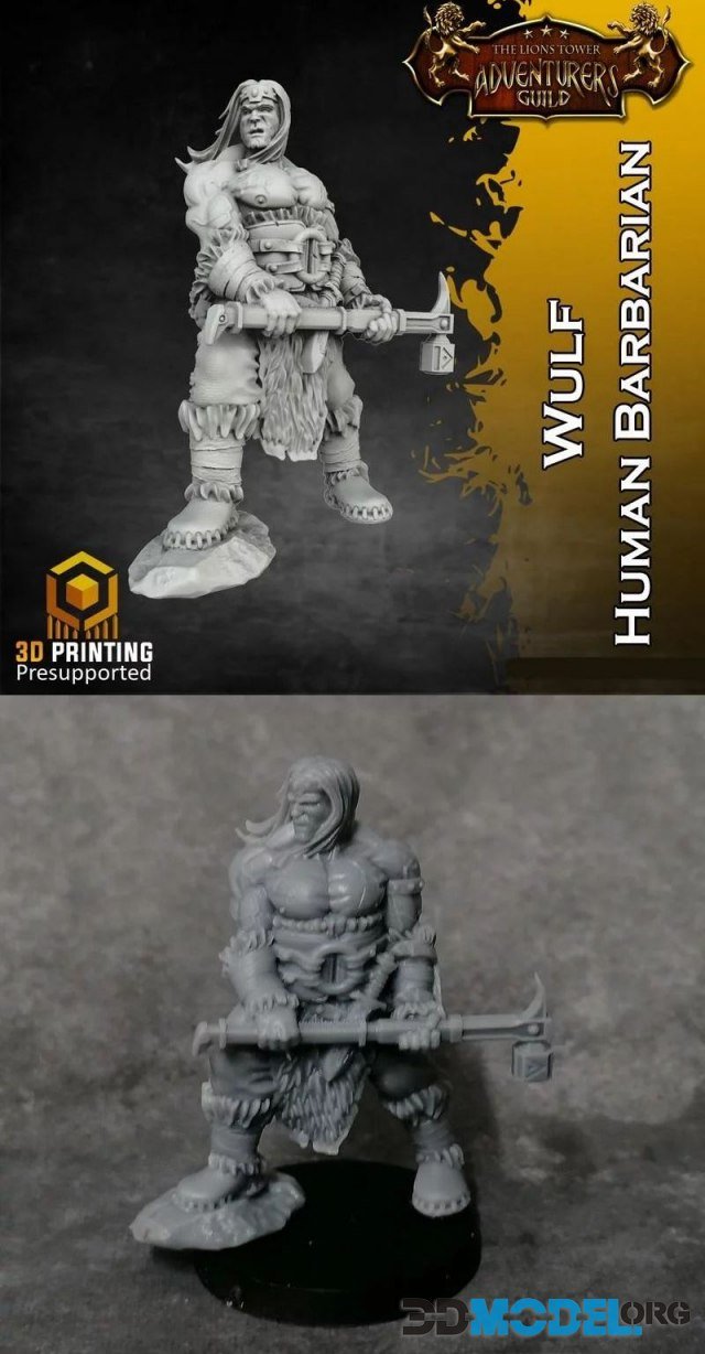 Heroes of the Dale – Wulf the Human Barbarian – Sculpture