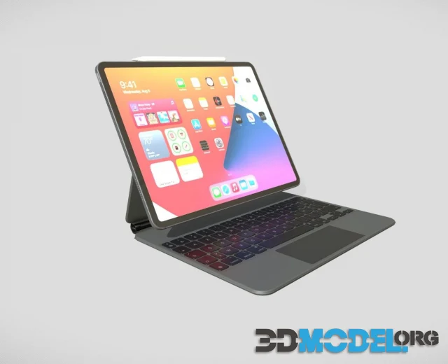 iPad Pro 2021 + Magic Keyboard + Apple Pencil 2 PBR