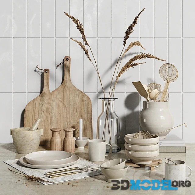 Kitchen Decor 05 with dishes and accessories