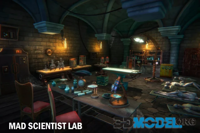 Mad scientist lab props pack