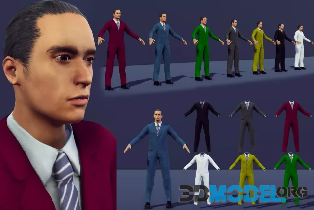 Male Character With Suite