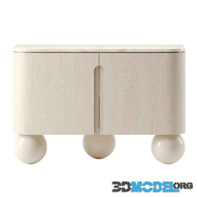 Olbia Commode by LE BERRE VEVAUD (wood, stone)