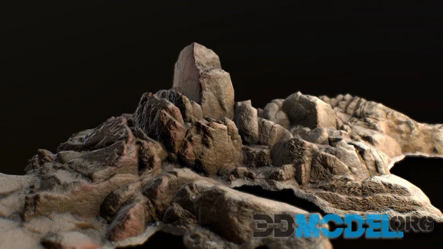 Photoscanned rock low poly
