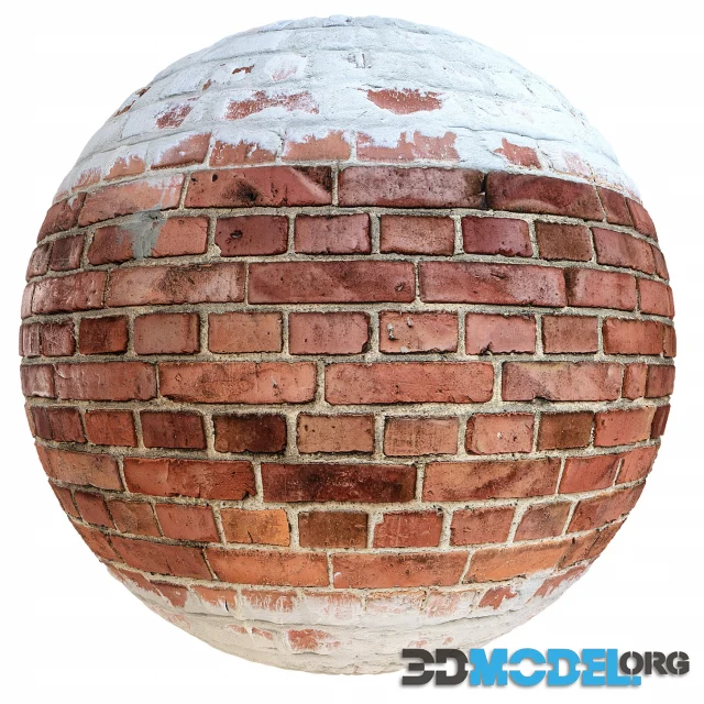 Red brick wall with cement 1 8K