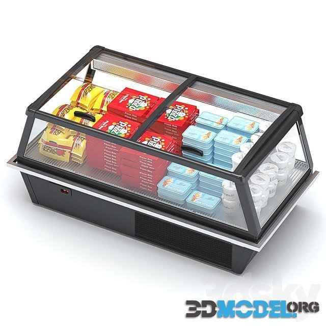 Refrigerated Display Case HitLine with products