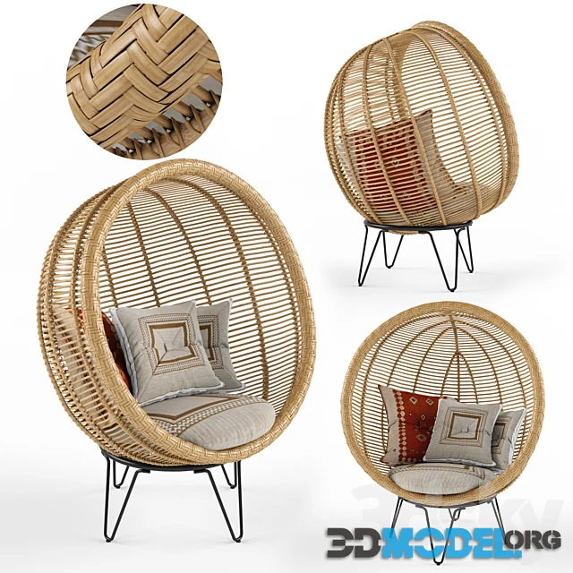 Round Rattan Cocoon Chair by Cox & Cox