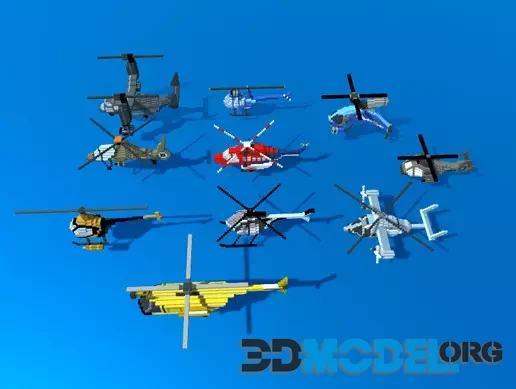 Simple Voxel Helicopters Pack