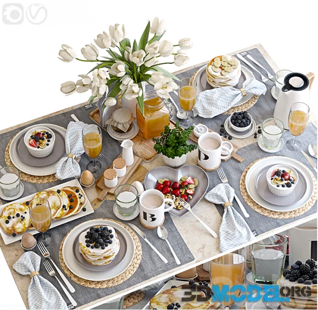 Table setting 38. Breakfast - 5 (modern style)
