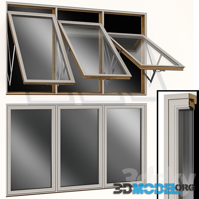 Top Swing Hinged Wooden Metal Window (6 wood options)