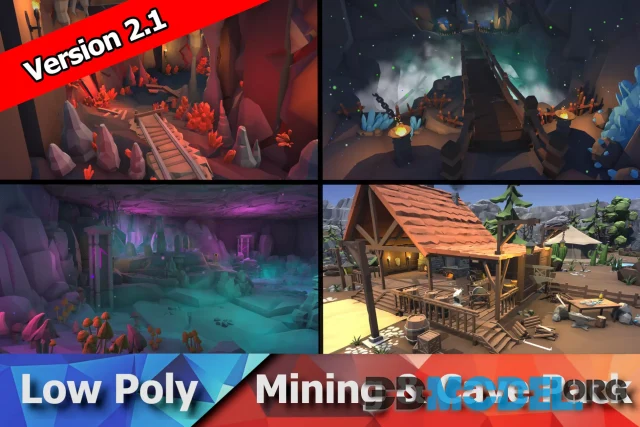 Ultimate Low Poly Mining, Cave & Blacksmith Pack - Ores, Gems, Props, Tools