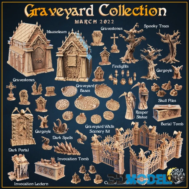 World Forge Miniatures - The Shadowdale Graveyard Collection – Printable