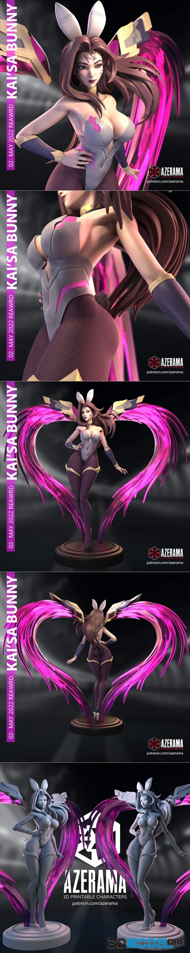 3d Model Kaisa Bunny Azerama Printable 5497