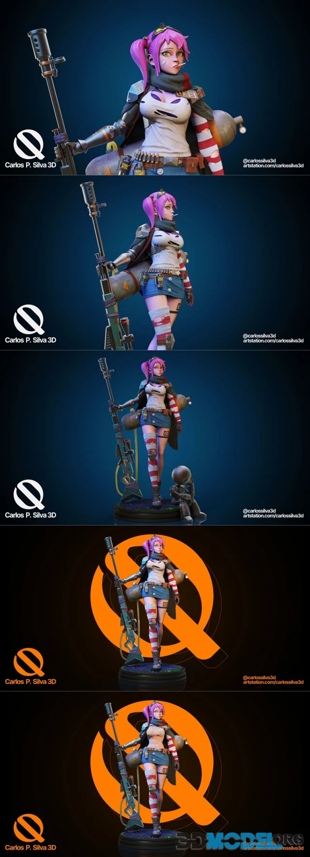 War Girl and 3 torso option and an extra robot – Printable