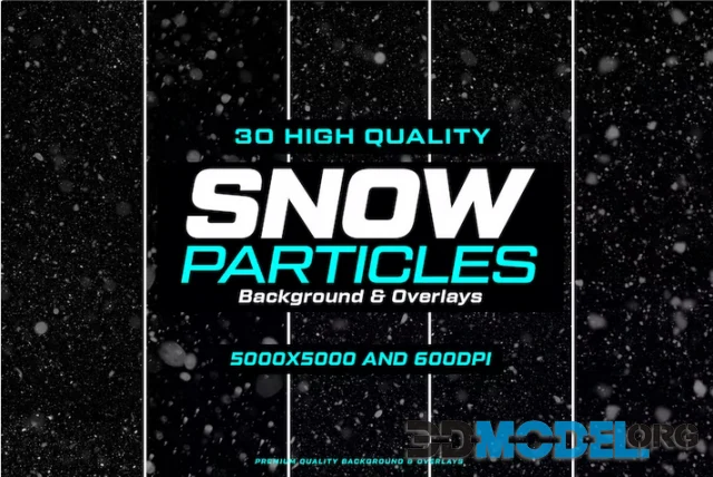 30 Snow Particles Background & Overlays