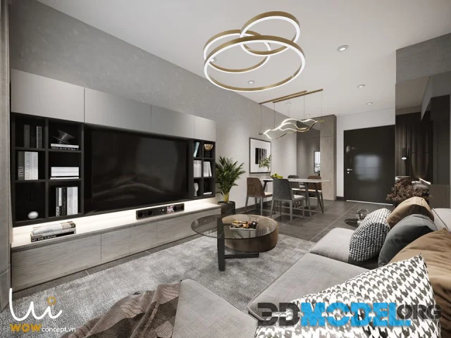 3D Interior Scene Livingroom 403 By TranThang
