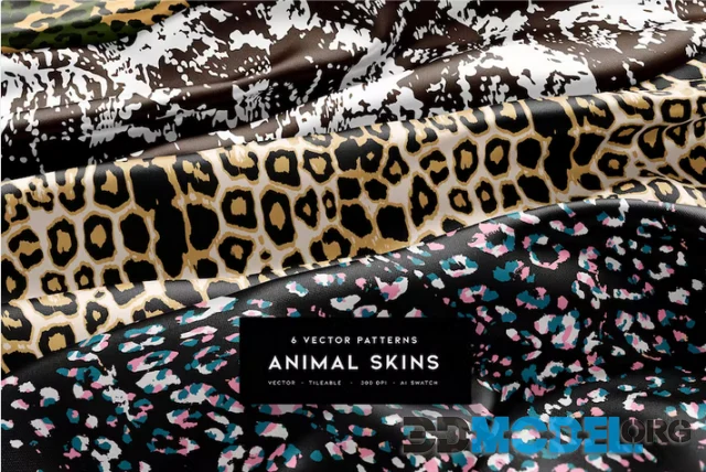 6 Animal Skins Vector Patterns