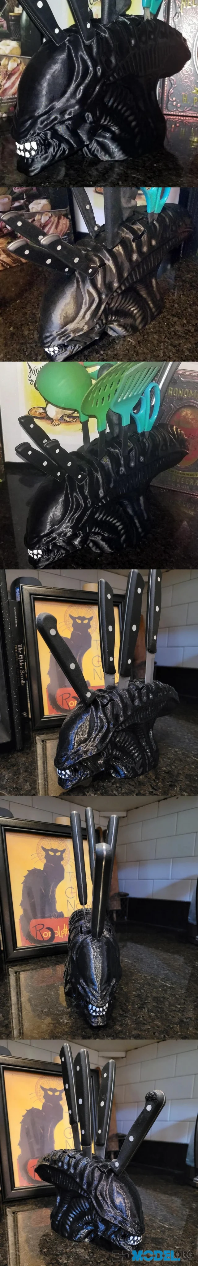 Alien Head Knife Block