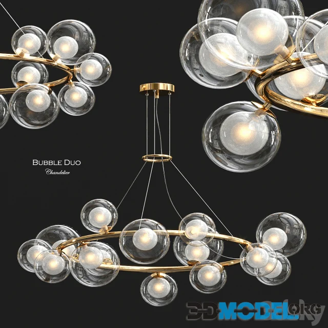 Bubble Duo Chandelier by Freya Hi-Poly