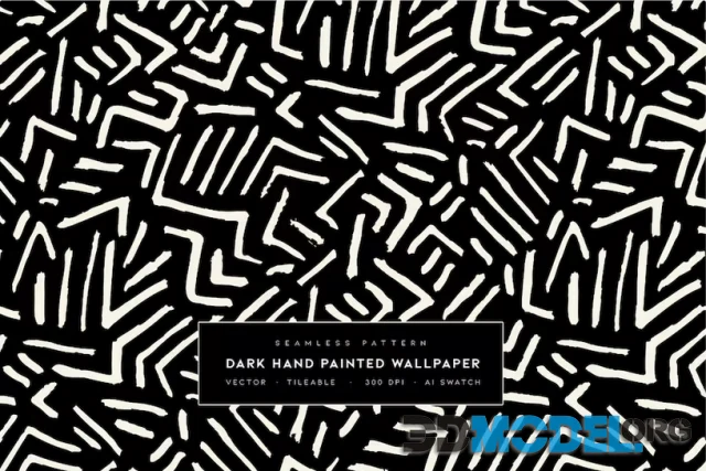 Dark Hand Painted Wallpaper