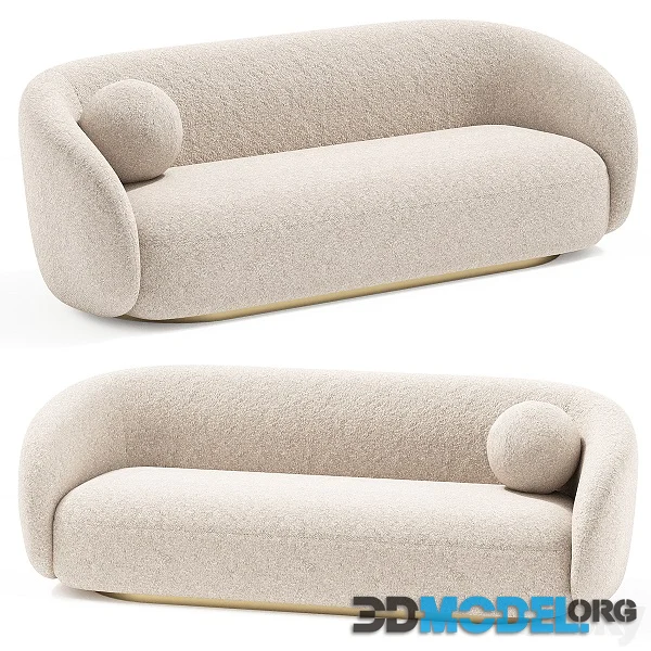 3d Model – Swivel Brice Boucle Cream Sofa By Eichholtz