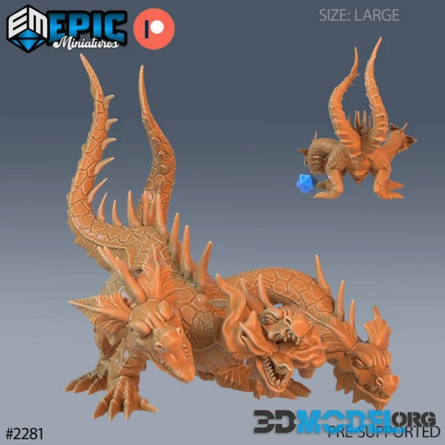 Epic-Miniatures - Dungeon Hydra Attacking