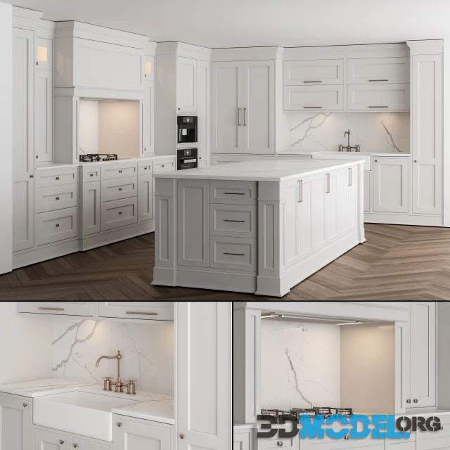 Kitchen NeoClassic White Set 16 with an island