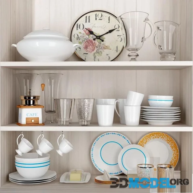 Kitchen Set 1 with wall clock