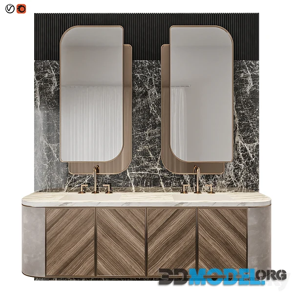 Luxury Marble and Wood Bathroom furniture