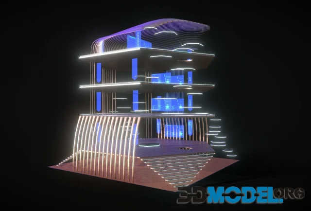 Metaverse Architecture 3D Icon PBR
