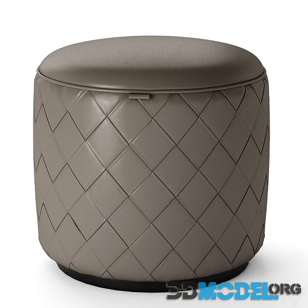 GRANT DE LUXE Round leather pouf By Poltrona Frau