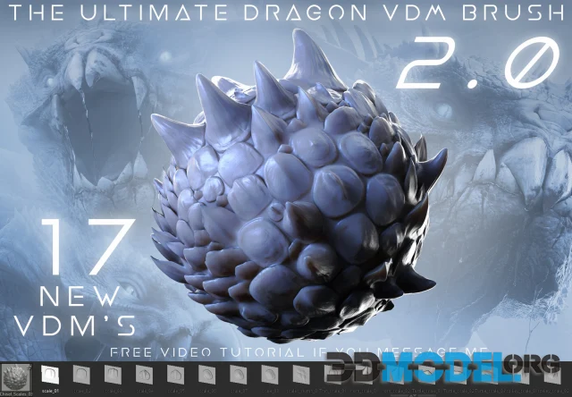 ZBrush – The Ultimate Dragon Scale VDM Brush Pack 2