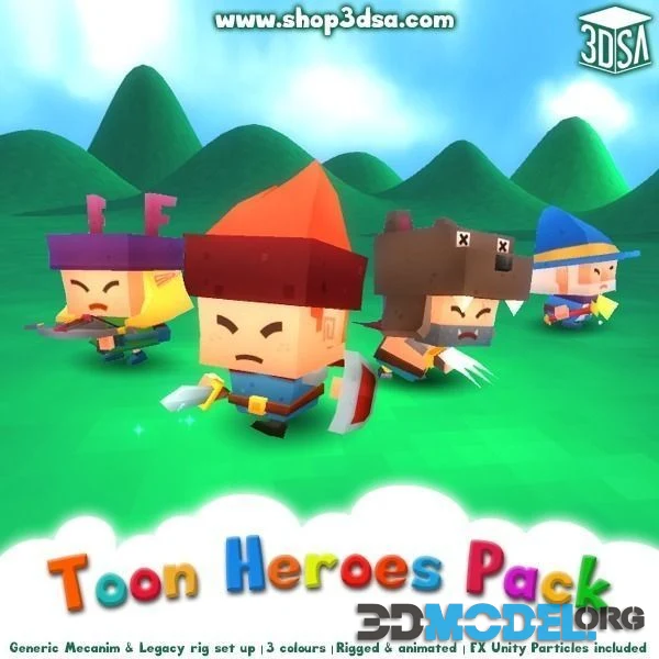 Toon Heroes Pack Low-poly